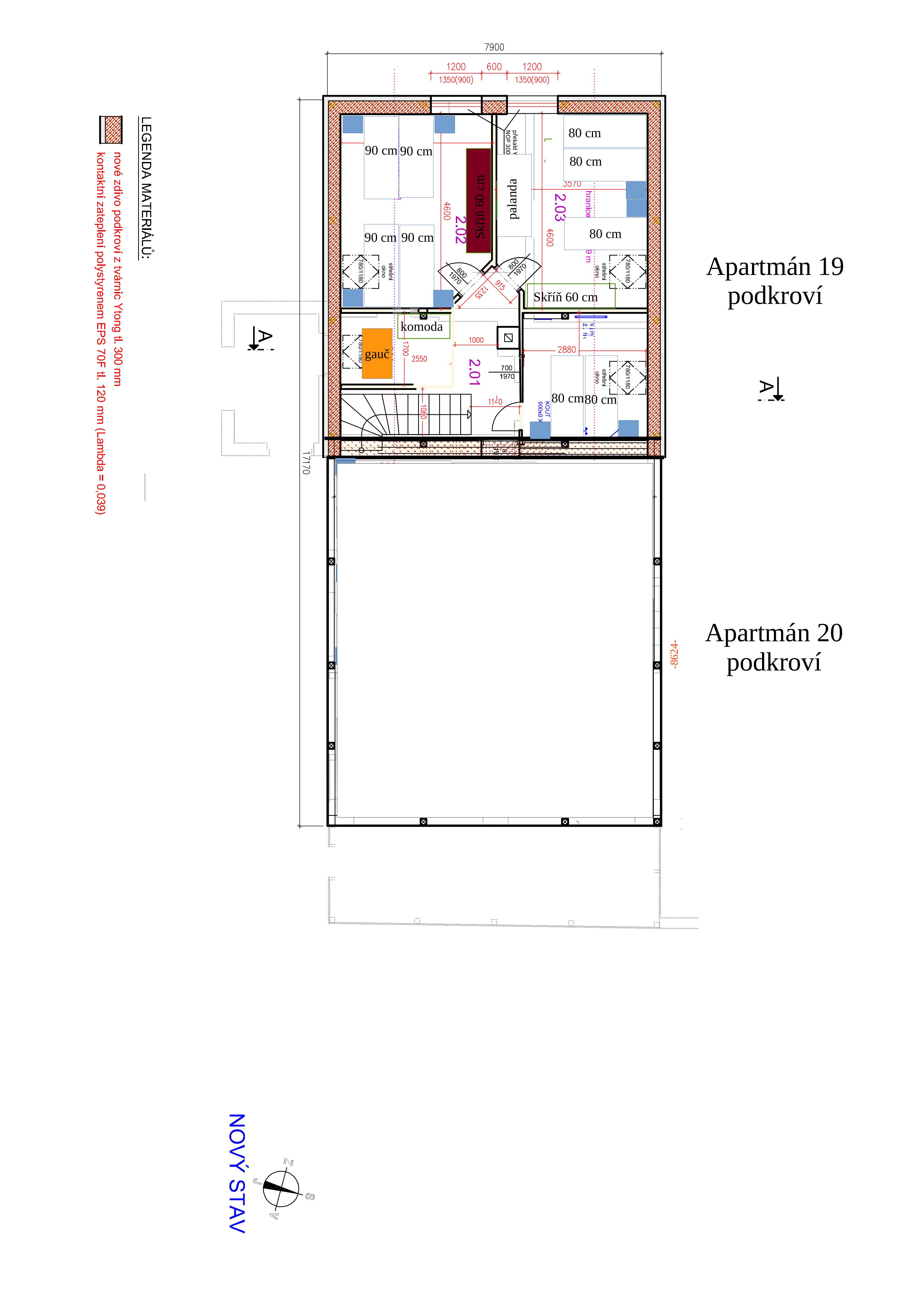 AP19 Rozpis lůžek podkroví - dokumentace